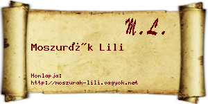 Moszurák Lili névjegykártya